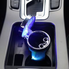 Car Ashtray With LED Light RGB Ambient Light Cigarette Cigar Ash Tray Container Trash Can Portable Ashtray Auto Accessories